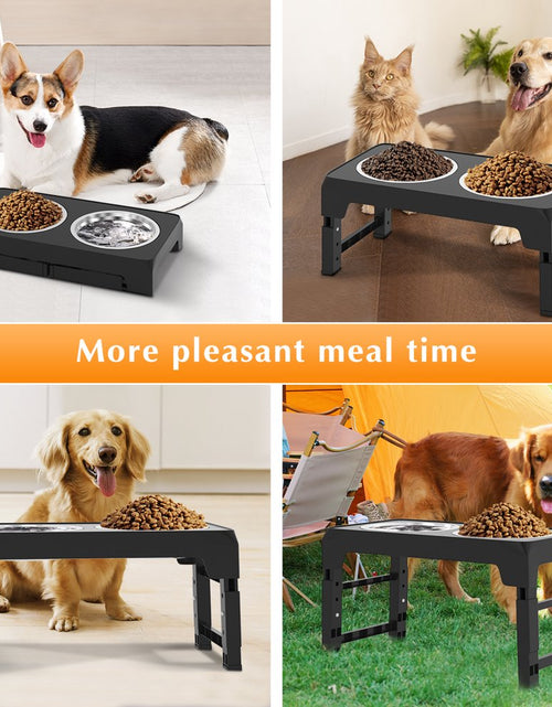 Load image into Gallery viewer, Elevated Dog Bowls with 2 Thick 1.22L/42Oz Stainless Steel Dog Food Bowls, 5 Heights Adjustable Raised Dog Bowl for Large Medium Small Dogs, Puppy and Cats
