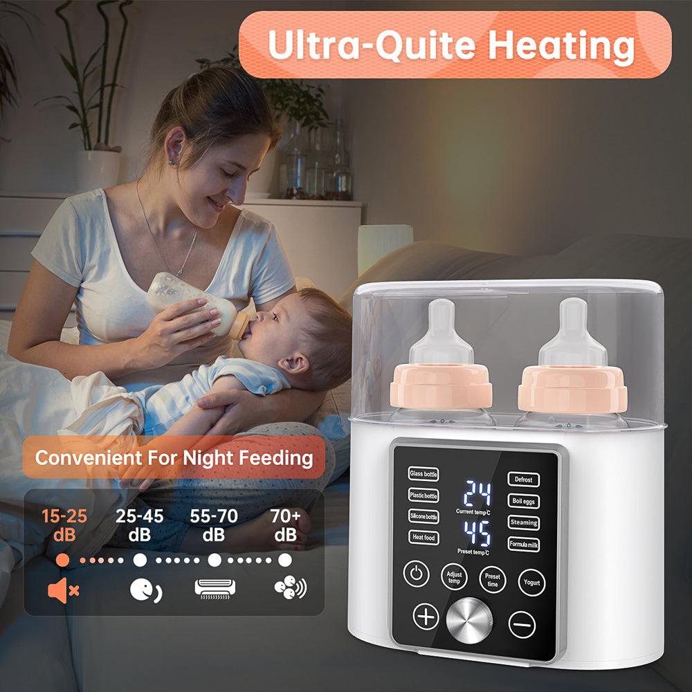 9-In-1 Bottle Warmer, Double Baby Fast Milk Warmer Babies Food Heater & Defrost