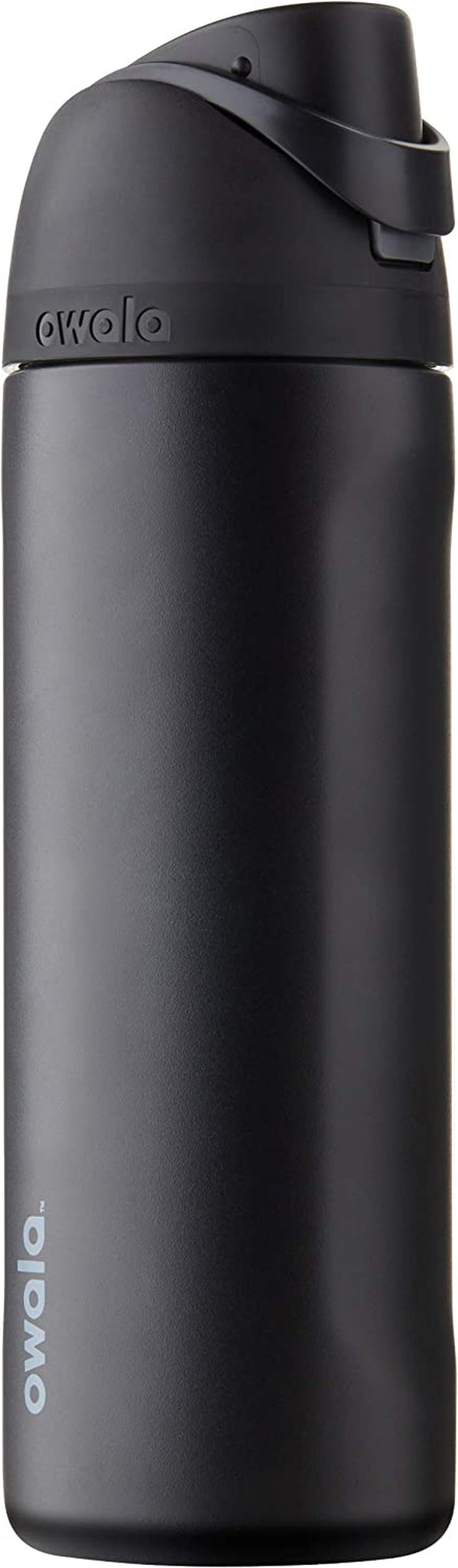 Freesip Insulated Stainless Steel Water Bottle with Straw for Sports and Travel, Bpa-Free, 24-Ounce, Very, Very Dark