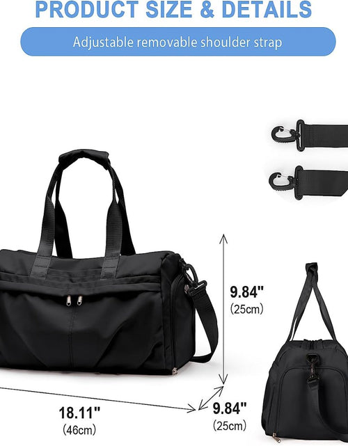 Load image into Gallery viewer, Sport Duffel Bag, Gym Bag with Shoes Compartment and Wet Pocket,Travel Duffel Bag for Man and Women,Sport Gym Tote Bags for Swimming Yoga, Weekend Overnight Bag Carry on Bag Black
