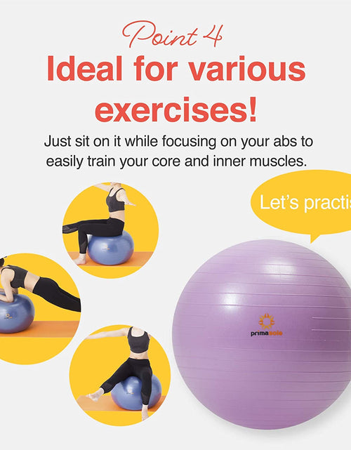 Load image into Gallery viewer, Exercise Ball for Balance Stability Fitness Workout Yoga Pilates at Home Office &amp; Gym with Inflator Pump
