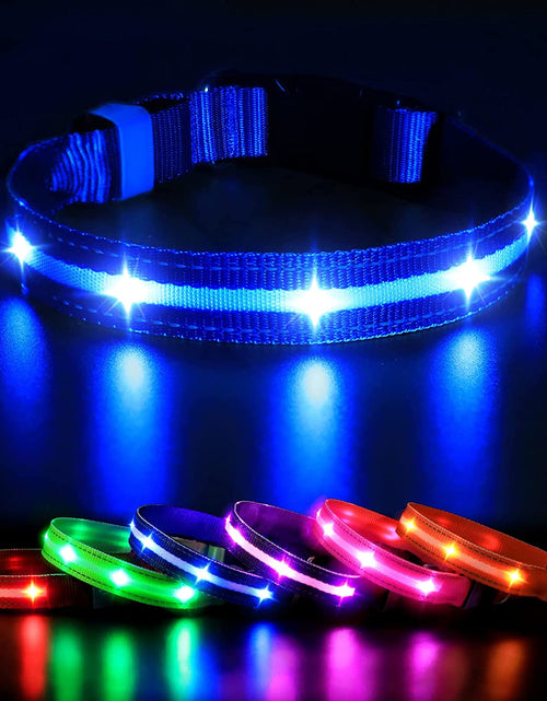 Load image into Gallery viewer, Led Dog Collar,Rechargeable Light up Dog Collars Water-Resistant Lighted Dog Collar Flashing Glowing Dog Collar Night Waking Collar for Dogs
