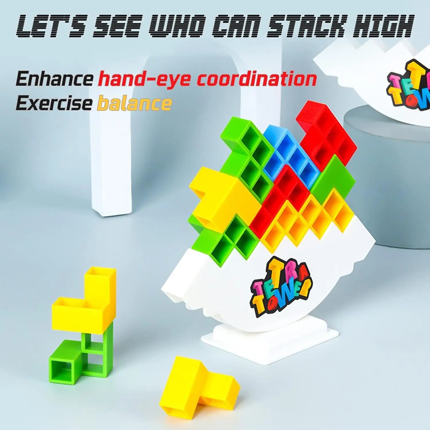 HOT Stacking Blocks Tetra Tower Balance Game Stacking Building Blocks Puzzle Board Assembly Bricks Educational Toys for Children