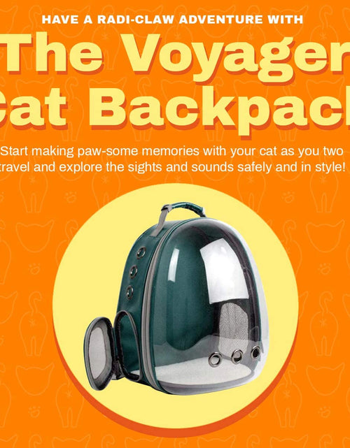 Load image into Gallery viewer, Carrier Bag - Premium Transparent Bubble Capsule Pet Carriers for Small Cats, Kitten, Carry - Green Voyager Airline Approved Backpacks for Travel, Hiking, Walking, Outdoor
