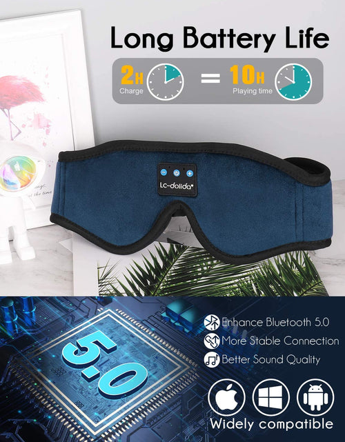 Load image into Gallery viewer, Sleeping Headphones Eye Mask, Sleep Mask with Bluetooth Headphones 3D Eye Mask Wireless Music Cotton Sleep Cover for Side Sleepers Nap Insomnia Air Travel Meditation Gifts for Unisex
