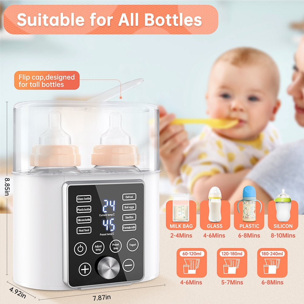 9-In-1 Bottle Warmer, Double Baby Fast Milk Warmer Babies Food Heater & Defrost