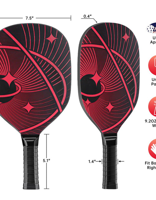 Load image into Gallery viewer, Pickleball Paddles, Pickle Ball Set with 2 Premium Wood Pickleball Paddles USAPA Approved, 4 Cooling Towels &amp; Carring Bag, Ergonomic Cushion Grip, 2 Outdoor Balls 2 Indoor Balls for Men Women, Red
