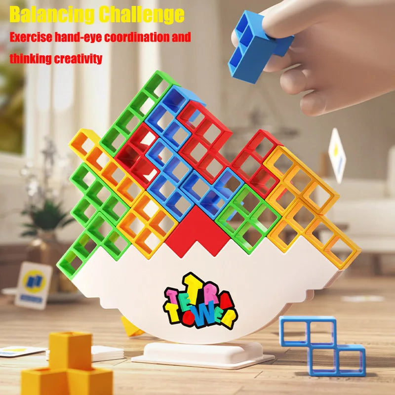 HOT Stacking Blocks Tetra Tower Balance Game Stacking Building Blocks Puzzle Board Assembly Bricks Educational Toys for Children
