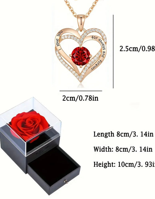 Load image into Gallery viewer, Necklace With Rose Flower Gift Box
