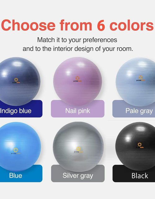 Load image into Gallery viewer, Exercise Ball for Balance Stability Fitness Workout Yoga Pilates at Home Office &amp; Gym with Inflator Pump
