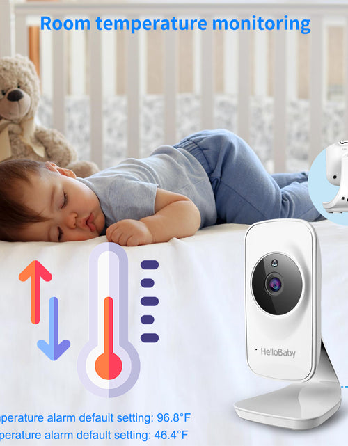 Load image into Gallery viewer, Video Baby Monitor with Camera and Audio, 5&quot; Color LCD Screen,  Monitor Camera, Infrared Night Vision, Temperature Display, Lullaby, Two Way Audio and VOX Mode 5 Inches
