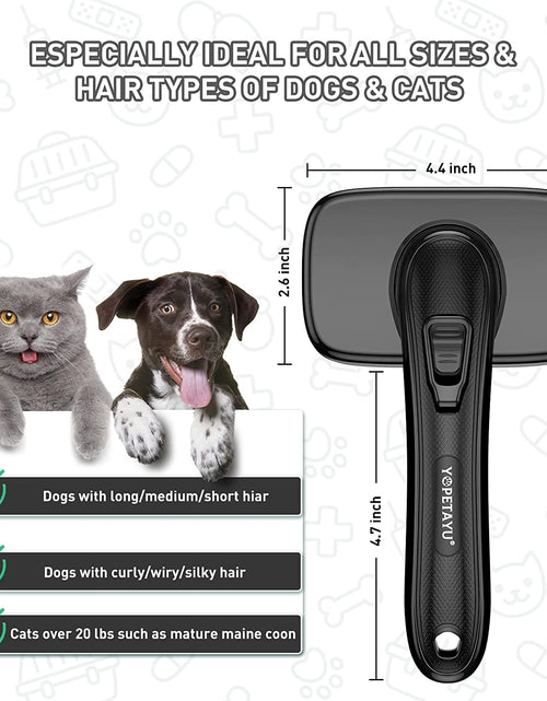Load image into Gallery viewer, Dogs Cats Self Cleaning Slicker Brush for Shedding and Grooming Long Short Hair, Pain-Free Removes Loose Undercoat, Tangles, Knots with Massage Particles for Small Medium Large for All Hair Types
